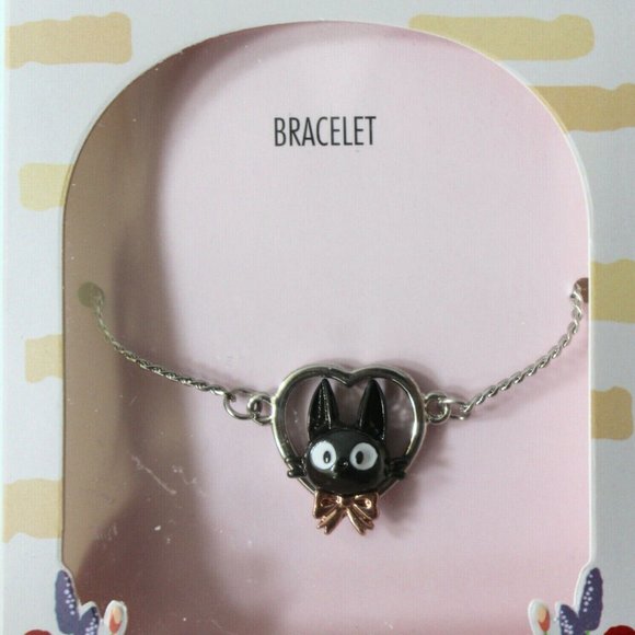 Studio Ghibli Kiki's Delivery Service Jiji Heart Metal Cord Bracelet - Picture 2 of 3